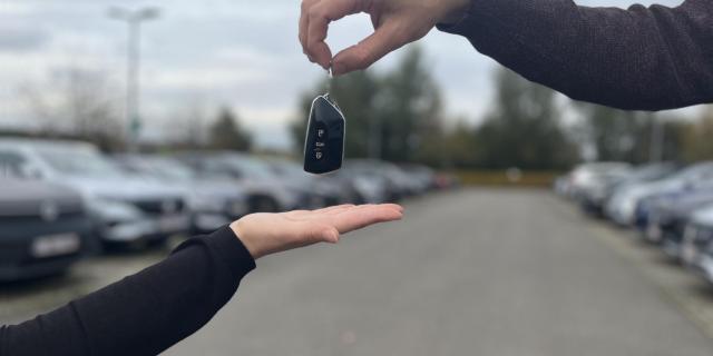 Handing over car key